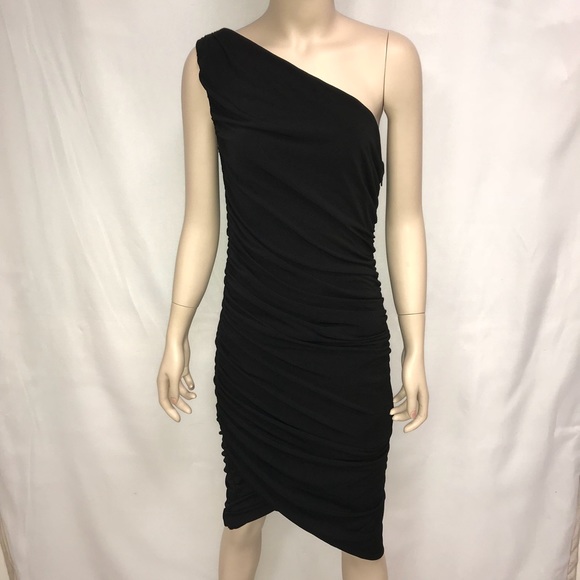sz 8 Alice and Olivia Stretch Dress One Shoulder - Picture 3 of 6